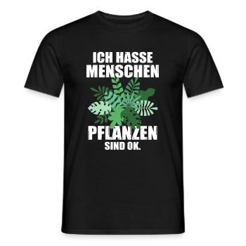 Ich hasse Menschen Pflanzen sind OK Zimmerpflanze - Männer T-Shirt - Schwarz - Vorne - AI Model Male 178 light (178cm)