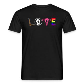 AMOUR LGBT Pride Droits de l’homme Utérus - T-shirt homme - noir - Devant - AI Model Male 178 light (178cm)