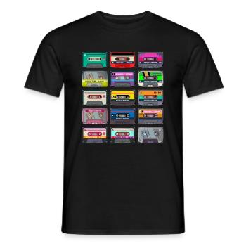 Cassette Mixtape - Männer T-Shirt - Schwarz - Vorne - AI Model Male 178 light (178cm)