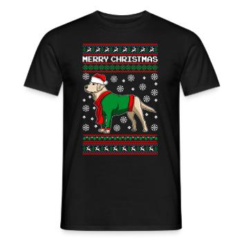 Chien de Noël joyeux du Labrador - T-shirt homme - noir - Devant - AI Model Male 178 light (178cm)