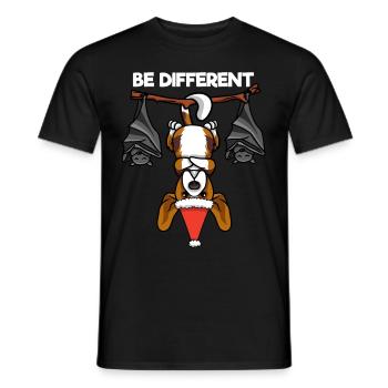 Be Different Dog Beagle Bat Santa Claus - Men's T-Shirt - black - Front - AI Model Male 178 light (178cm)