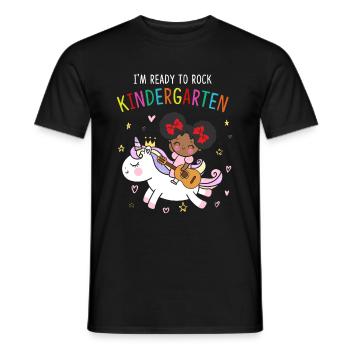 I'm Ready To Rock Kindergarten Unicorn - Men's T-Shirt - black - Front - AI Model Male 178 light (178cm)