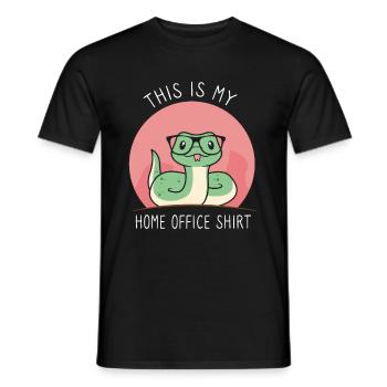 Ceci est ma chemise de bureau à domicile Snake bureau à domicile - T-shirt homme - noir - Devant - AI Model Male 178 light (178cm)