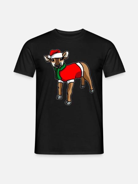 Antelope with Christmas Sweater - Men's T-Shirt - black