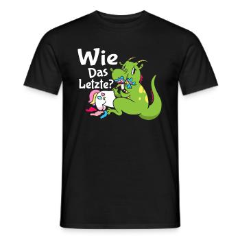 Drachen Wie Das Letzte Einhorn frisst Drache - Männer T-Shirt - Schwarz - Vorne - AI Model Male 178 light (178cm)