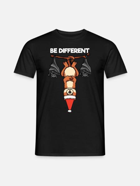 Be Different Wiesel Fledermaus Weihnachtsmann - Männer T-Shirt - Schwarz