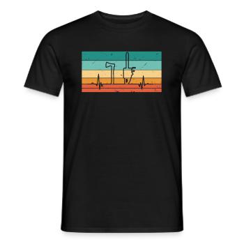 Bûcheron vintage à battement de cœur - T-shirt homme - noir - Devant - AI Model Male 178 light (178cm)