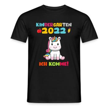 Kindergarten 2022 Ich Komme Kindergarten Einhorn - Männer T-Shirt - Schwarz - Vorne - AI Model Male 178 light (178cm)