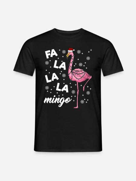 Falalalamingo Flamingo Christmas - Mænd T-shirt - sort