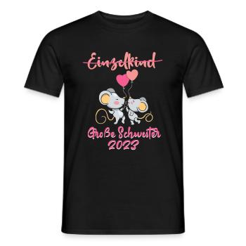 Große Schwester 2023 Einzelkind Maus - Männer T-Shirt - Schwarz - Vorne - AI Model Male 178 light (178cm)