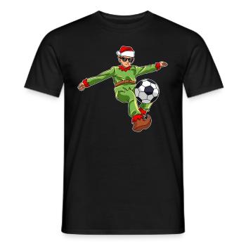 Weihnachtsmann Fußballspieler Elf - Männer T-Shirt - Schwarz - Vorne - AI Model Male 178 light (178cm)