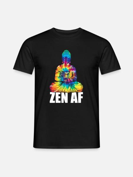 Zen AF Buddha Namaste Yoga Meditatie Workout - Heren T-shirt - zwart