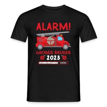 Alarm Großer Bruder 2023 Loading Feuerwehr - Männer T-Shirt - Schwarz - Vorne - AI Model Male 178 light (178cm)