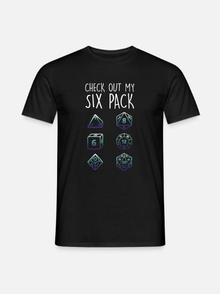 Check Out My Six Pack Dice Dragon RPG Tabletop - Mænd T-shirt - sort