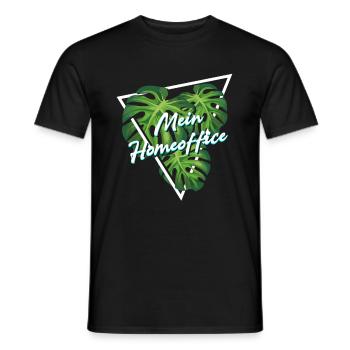 Mein Homeoffice Monstera Büro Zimmerpflanze - Männer T-Shirt - Schwarz - Vorne - AI Model Male 178 light (178cm)