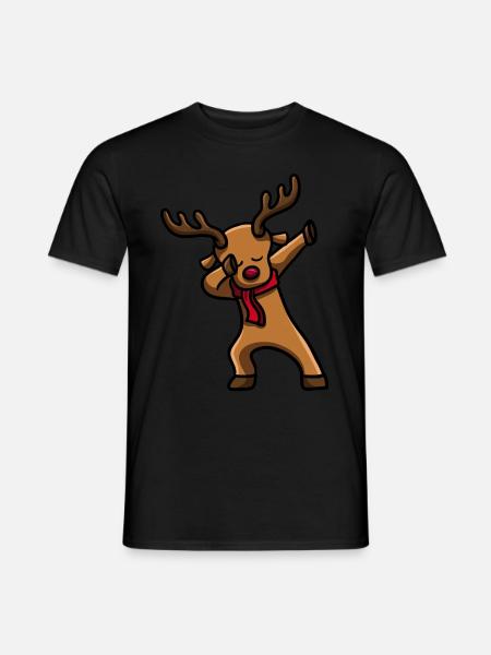 Dabbing Santa Reindeer - T-shirt homme - noir