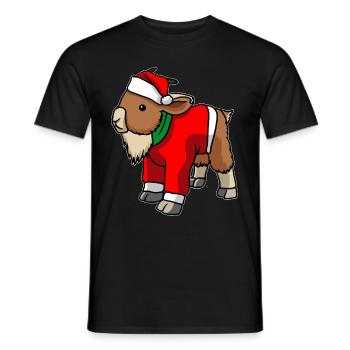 Chèvre avec pull de Noël - T-shirt homme - noir - Devant - AI Model Male 178 light (178cm)