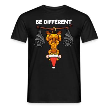 Be Different Giraffe Bat Santa Claus - Men's T-Shirt - black - Front - AI Model Male 178 light (178cm)