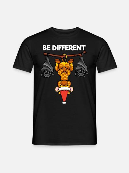 Be Different Giraffe Fledermaus Weihnachtsmann - Männer T-Shirt - Schwarz