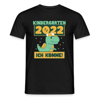 Kindergarten 2022 Ich Komme Kindergartenkind Dino - Männer T-Shirt - Schwarz - Vorne - AI Model Male 178 light (178cm)