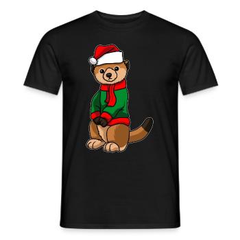 Suricates avec pull de Noël - T-shirt homme - noir - Devant - AI Model Male 178 light (178cm)