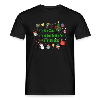 Nice Naughty I Tried - Men's T-Shirt - black - Front - AI Model Male 178 light (178cm)