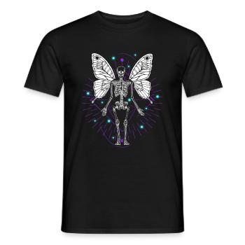 Skeleton Butterfly Dripping Skull Goth - Männer T-Shirt - Schwarz - Vorne - AI Model Male 178 light (178cm)
