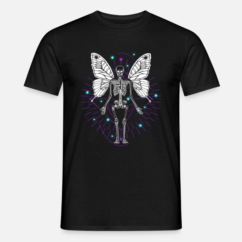 Skeleton Butterfly Dripping Skull Goth - Männer T-Shirt - Schwarz