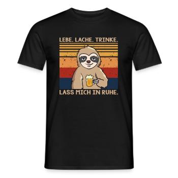 Rire en direct Laisse-moi tranquille Paresseux - T-shirt homme - noir - Devant - AI Model Male 178 light (178cm)