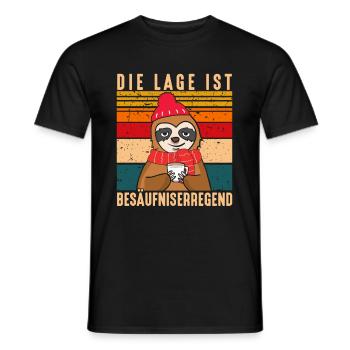 Die Lage Ist Besäufniserregend Faultier Punsch - Männer T-Shirt - Schwarz - Vorne - AI Model Male 178 light (178cm)