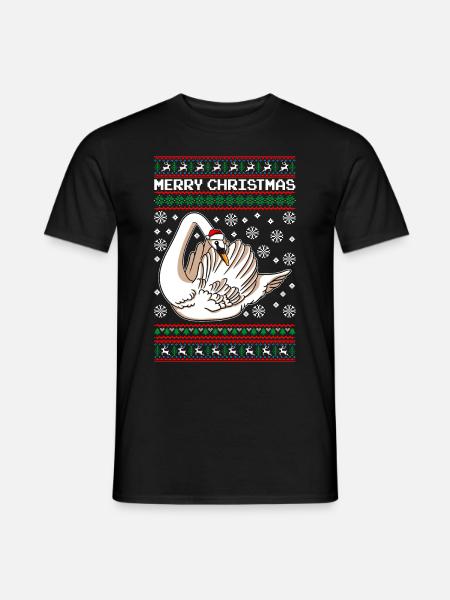 Cygne de Noël Joyeux Noël - T-shirt homme - noir