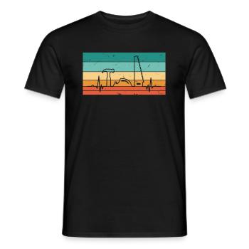 Vintage Herzschlag Schreiner Holzhandwerker - Männer T-Shirt - Schwarz - Vorne - AI Model Male 178 light (178cm)
