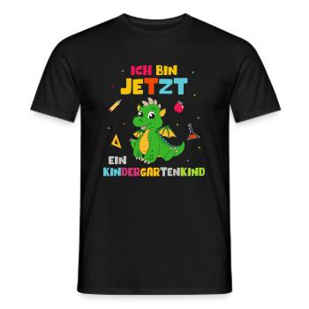 Ich bin jetzt ein Kindergartenkind Drache - Männer T-Shirt - Schwarz - Vorne - AI Model Male 178 light (178cm)