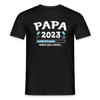 Papa 2023 wird geladen Gamer Fußball - Männer T-Shirt - Schwarz - Vorne - AI Model Male 178 light (178cm)
