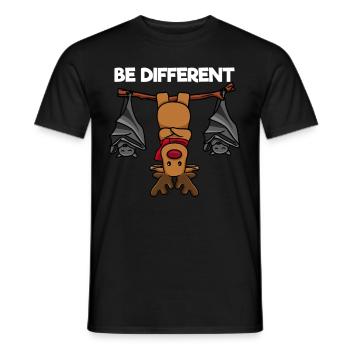 Be Different Rentier Fledermaus - Männer T-Shirt - Schwarz - Vorne - AI Model Male 178 light (178cm)