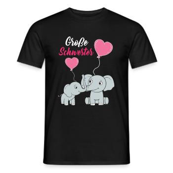Große Schwester 2023 Elefanten Ballon Herz - Männer T-Shirt - Schwarz - Vorne - AI Model Male 178 light (178cm)