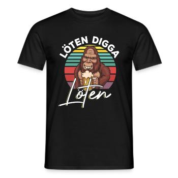 Löten Digga Löten Bigfoot Bier Saufen - Männer T-Shirt - Schwarz - Vorne - AI Model Male 178 light (178cm)