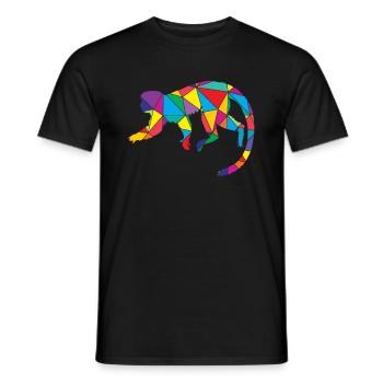 Affe Polygon Low Poly Wild Animal - Männer T-Shirt - Schwarz - Vorne - AI Model Male 178 light (178cm)
