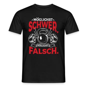 Möglichst Schwer Möglichst Falsch Bodybuilding - Männer T-Shirt - Schwarz - Vorne - AI Model Male 178 light (178cm)