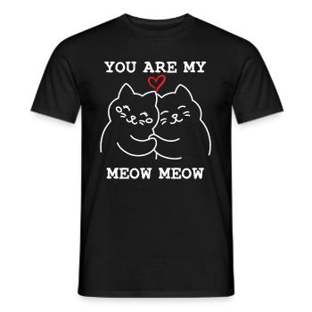 Tu es mon chat miaou miaou - T-shirt homme - noir - Devant - AI Model Male 178 light (178cm)