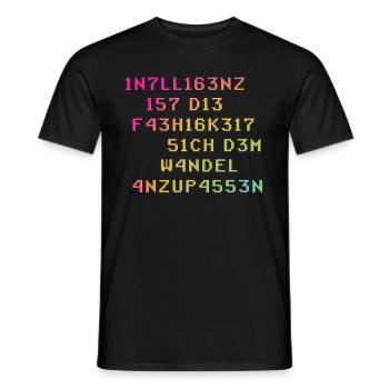 Intelligenz Ist Die Fähigkeit Sich Dem Wandel - Männer T-Shirt - Schwarz - Vorne - AI Model Male 178 light (178cm)