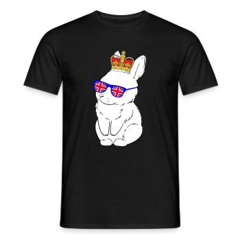Hase Queen Elizabeth II Britische Krone - Männer T-Shirt - Schwarz - Vorne - AI Model Male 178 light (178cm)