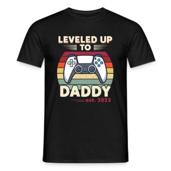 Leveled Up To Daddy Est. 2023 Controller - Men's T-Shirt - black - Front - AI Model Male 178 light (178cm)