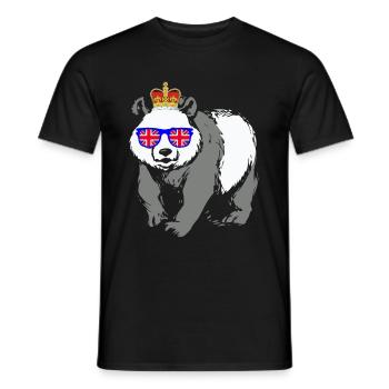 Panda portant la couronne de la reine d’Angleterre - T-shirt homme - noir - Devant - AI Model Male 178 light (178cm)