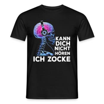Kann Dich Nicht Hören Ich Zocke Gamer Skelett - Männer T-Shirt - Schwarz - Vorne - AI Model Male 178 light (178cm)