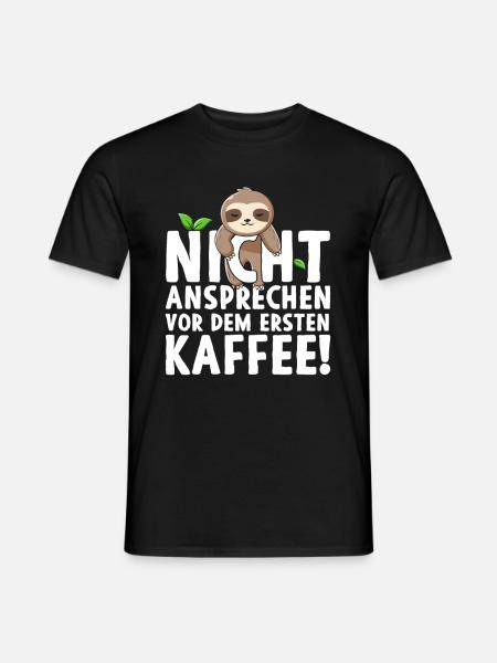 Faultier Nicht Ansprechen Vor Dem Ersten Kaffee - Männer T-Shirt - Schwarz