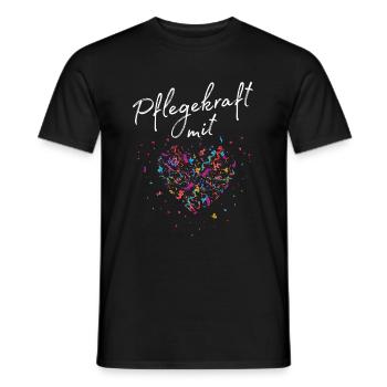 Pflegekraft mit Herz Krankenpfleger - Männer T-Shirt - Schwarz - Vorne - AI Model Male 178 light (178cm)