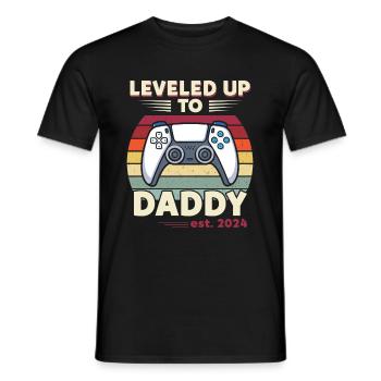 Leveled Up To Daddy Est. 2023 Controller - Men's T-Shirt - black - Front - AI Model Male 178 light (178cm)