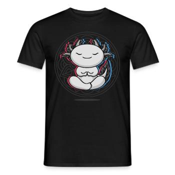 Yoga Axolotl Yoga - Men's T-Shirt - black - Front - AI Model Male 178 light (178cm)