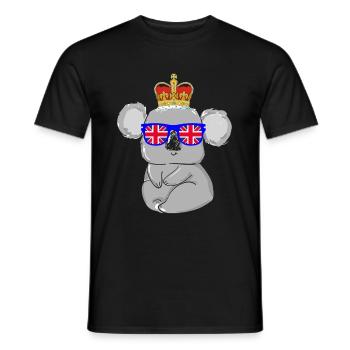 Koala Queen Elizabeth II Couronne britannique - T-shirt homme - noir - Devant - AI Model Male 178 light (178cm)